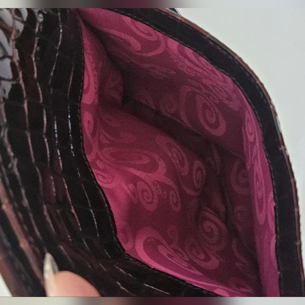 Brighton Croc Embossed Leather Shoulder Bag - Picture 10 of 13